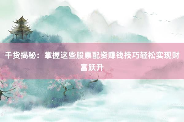 干货揭秘：掌握这些股票配资赚钱技巧轻松实现财富跃升