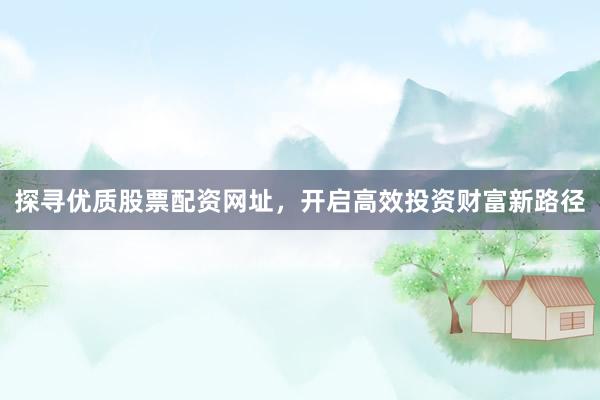 探寻优质股票配资网址，开启高效投资财富新路径