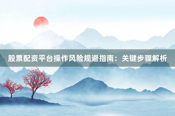 股票配资平台操作风险规避指南:关键步骤解析